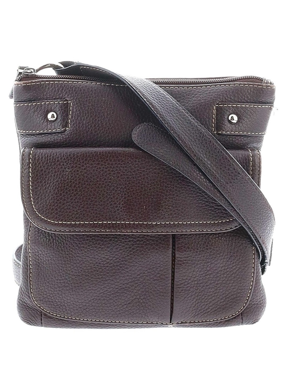 G.H. Bass & Co. Dark Brown Leather Crossbody Bag